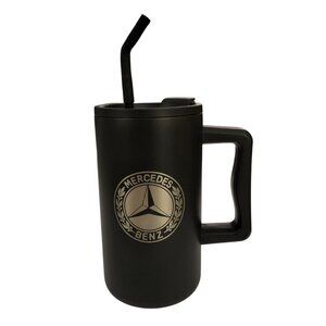Mercedes-Benz 24 oz Stainless Steel Insulated Travel Mug w/ Handle & Straw – Mat